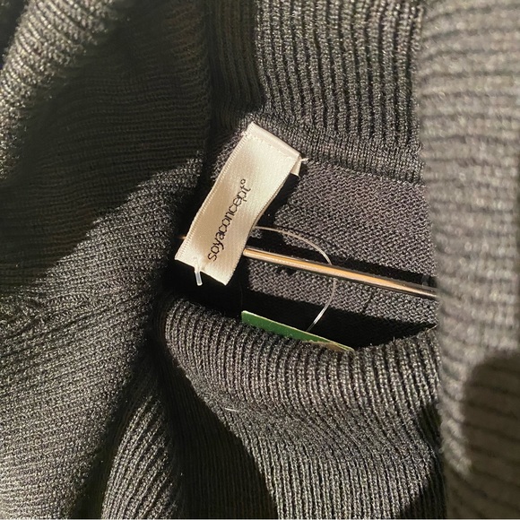 Soyaconcept black ribbed turtleneck sweater - Picture 4 of 5